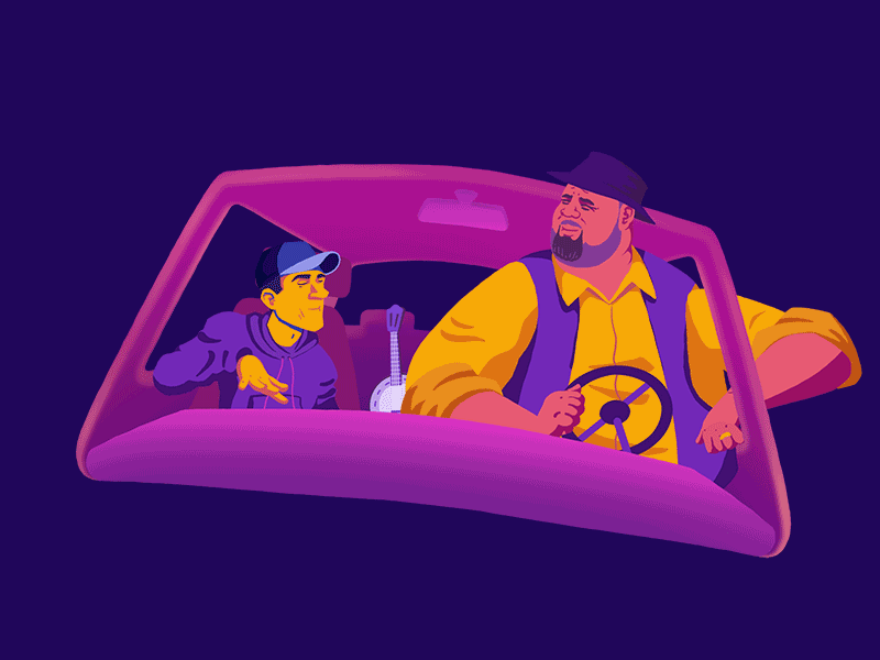 Brazza feat. Pericles | Carpool Jam. 2d after effects animation character design design illustration illustrator mograph motion graphics vector
