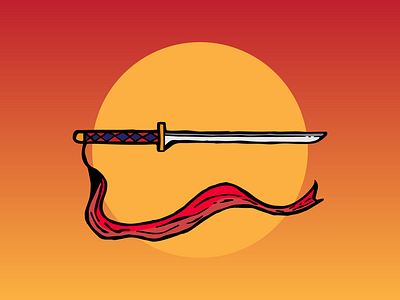 House of the rising sun. Sword illustration.