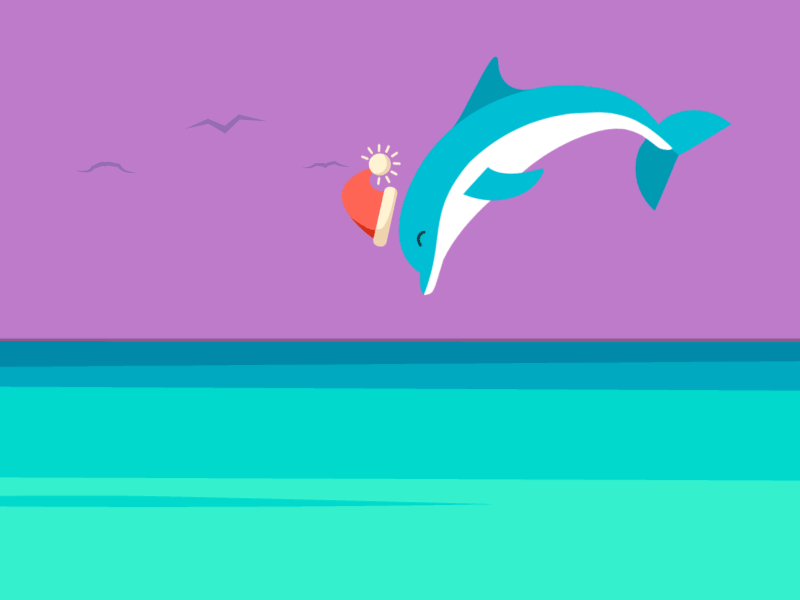Dolphin Jump animation christmas dolphin gif holliday jump splash water