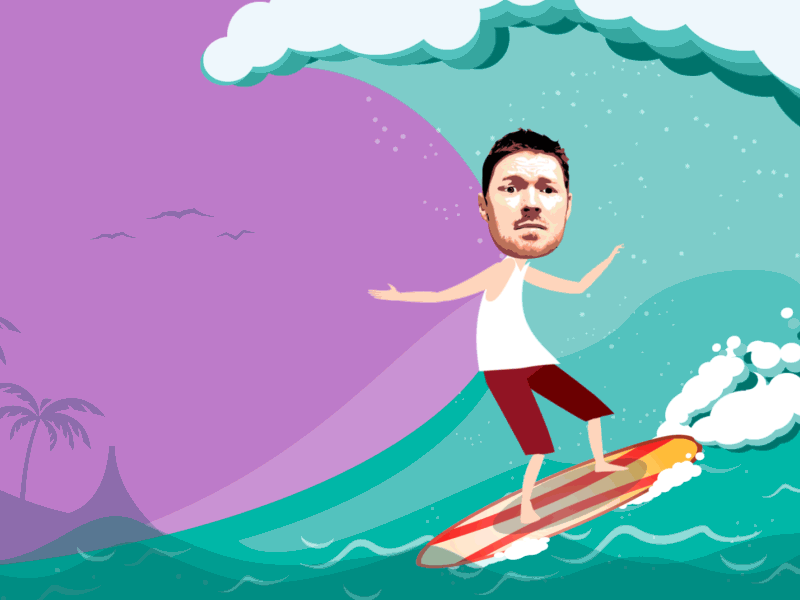 Surfin CEO animation dolphin gif illustration ocean surf waves