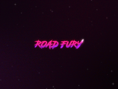 Road Fury Retro Titles 80s glitch neon retro