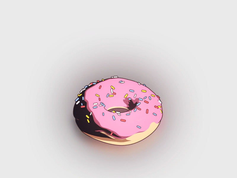 D is for Donut 2d 3d animation cel shader cinema 4d donut flip loop sketch and toon