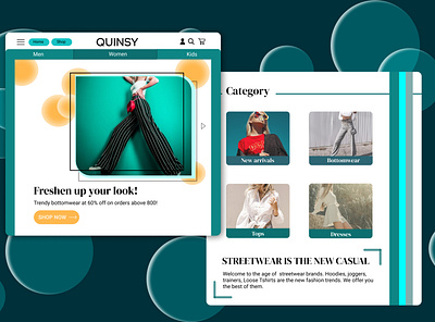 Quinsy - A fashion store UI 3d app branding design graphic design graphics icon illustration logo motion graphics typography ui user research ux vector webpagedesign website
