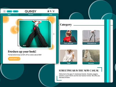 Quinsy - A fashion store UI