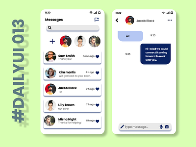 Daily UI 013-Direct Messaging appp design daily ui daily ui challenge dailyui design dribbbleshot messaging app ui ui design ui designer ux design