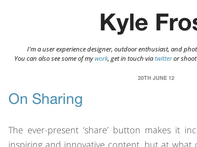 I deleted my old blog blog clean kyle frost redesign sharing tumblr website white