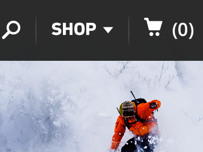 mobile nav brand cart mobile mountains navigation outdoors retailer shop snow