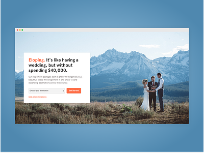 You should probably elope elope eloping homepage landing photography web design weddings