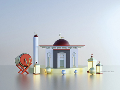 3D Islamic Mosque Illustration