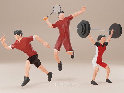 Low Poly 3D Character | 3D Sport Athletes