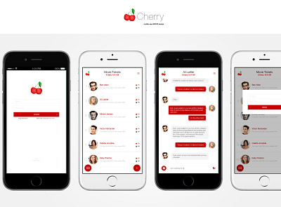 Cherry App app design illustration ui ux