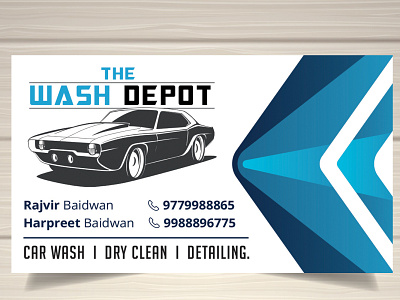The Wash Depot business card design design illustration