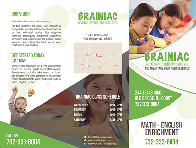 Tri fold Brainiac design illustration trifold brochure