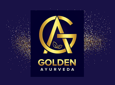 Golden Ayurveda Logo graphic design illustration logo