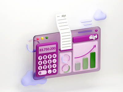 Accounting App 3d 3dart 3dblender account app art blender calculator illustration ui