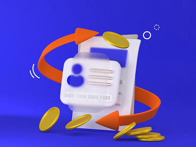 Money Refund 3d 3dart 3dblender art blender branding cash back coins design icon illustration money refund ui