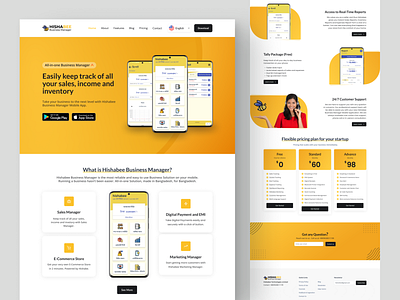 Business Manager App Landing Page | Redesign Concept app landing page business landing page business manager ui business ui landing page landing page ui ui uiux ux