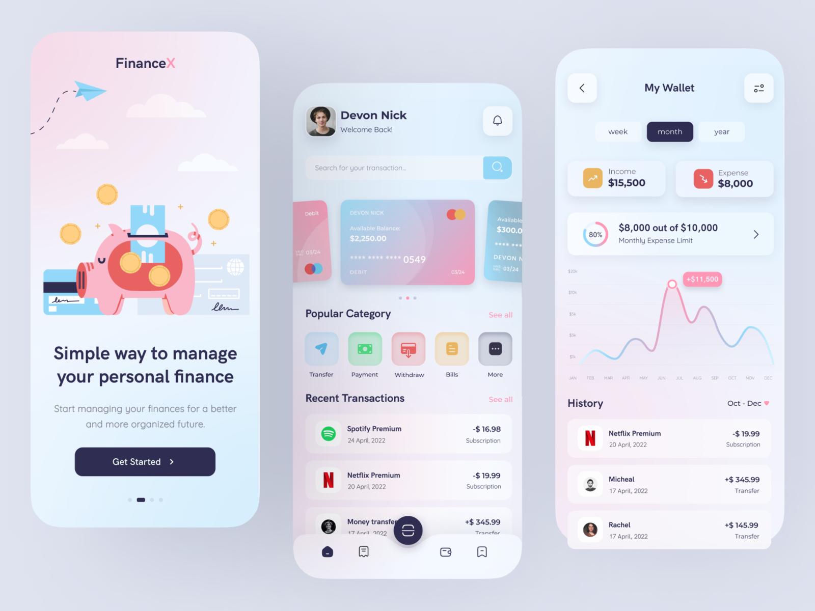 FinanceX | Personal Finance Mobile App by Ashraful Islam Shuvo on Dribbble