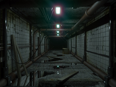 Darkness Awaits 3d cgi cinema 4d creepy hallway interior octane octane render