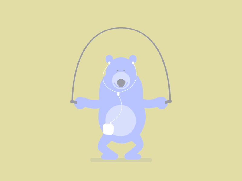 Skippy Bear 2d after effects animal animation bear flat gif illustration loop minimal