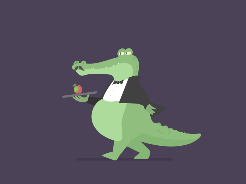 Garcon le Croc 2d after effects animal animation crocodile flat gif illustration loop minimal