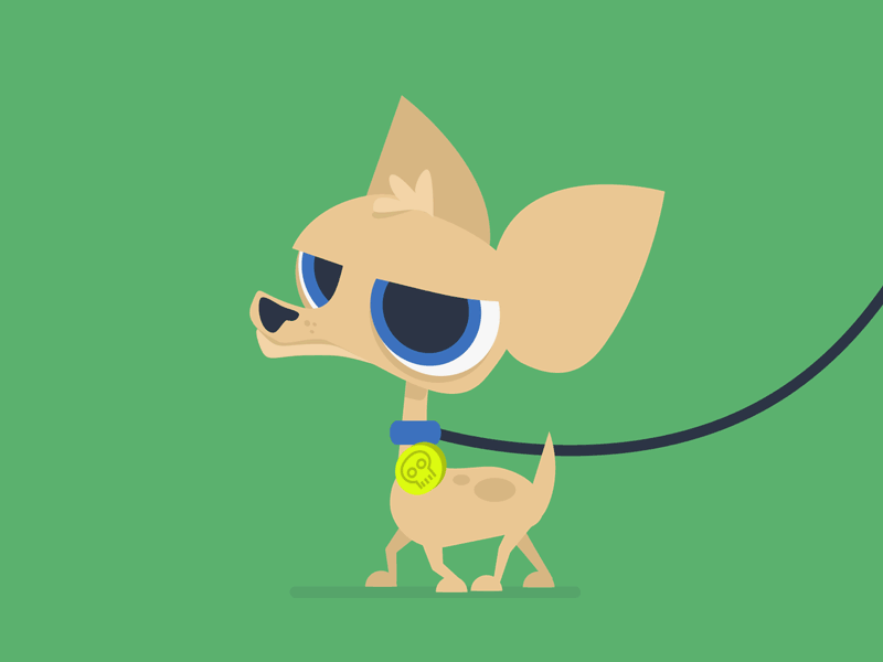 Overlord Huahua 2d after animal animation dog effects flat gif illustration loop minimal