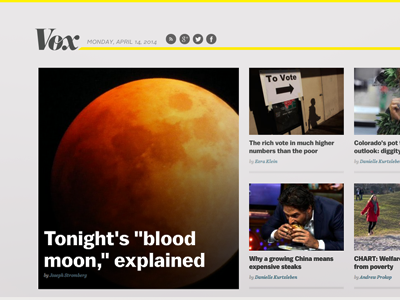 Vox.com // homepage v1 ezra klein journalism melissa bell news design vox vox media vox.com