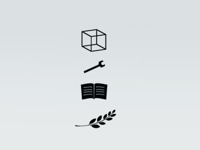 Early Sketches logo silhouette vector book wrench cube olive branch identity sketch minimal hack