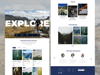 Trekking website parallax homepage design parallax ui