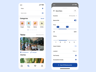 Restaurant Searching App app app design dailyui design dribbble dribbblers ui uiux uiux design userexperience userinterface ux