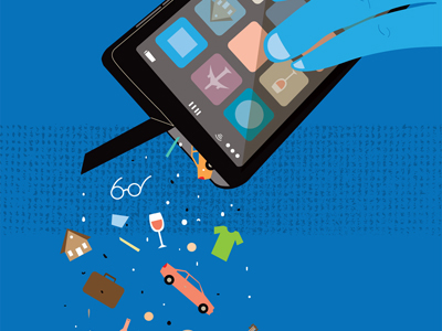 Apps for TheVerge.com illustration smartphone vector