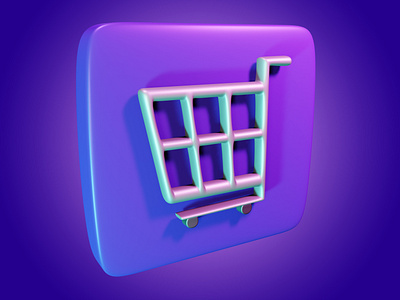 cart 3d icon button