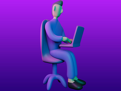 3d illustration of a man working on a report