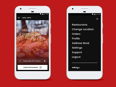 Order Food From Restaurants android app clean delivery food material design minimal mobile order restaurant