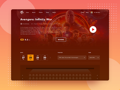 Book Your Tickets - Movie Booking booking cinema colour movie ticket ui ux webdesign website