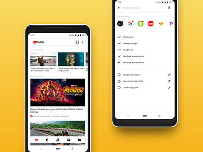 YouTube App Redesign Concept android app clean concept dribbble minimal redesign ui video youtube