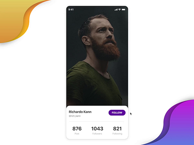 Daily UI Challenge #006 - User Profile app app design challenge clean creative daily ui dailyui dailyui 006 design dribbble instagram invision ios minimal profile prototype studio ui user ux