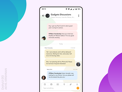 Daily UI Challenge #013 - Direct Messaging android app challenge chat clean creative dailyui dailyui 013 design dribbble gif message messenger minimal mobile ui whatsapp