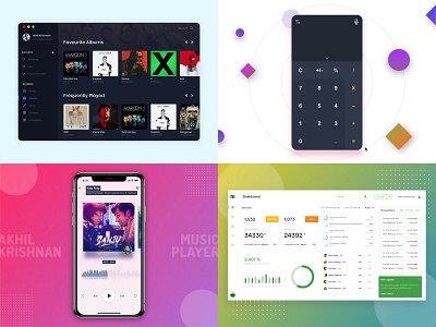 My Top 4 Shots in 2018 2018 app calculator challenge clean creative dailyui design dribbble ios minimal music music app music player prototype shot studio top ui web