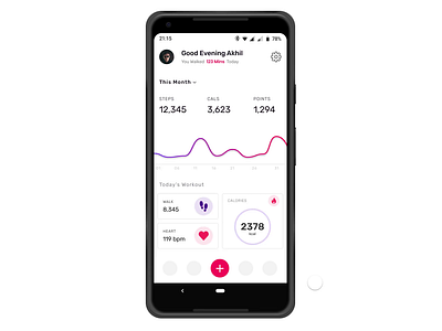 Daily UI Challenge 018 - Analytics Chart analytics android animation app challenge clean creative dailyui dashboard design dribbble fitness graph health invision studio minimal prototype tracker ui ux