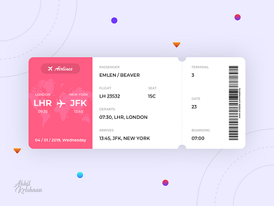 Daily UI Challenge 024 - Boarding Pass