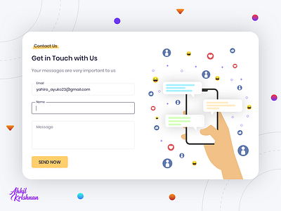 Daily UI Challenge 028 - Contact Us android app challenge clean concept contact creative dailyui design dribbble form illustration ios minimal prototype support ui ux web website