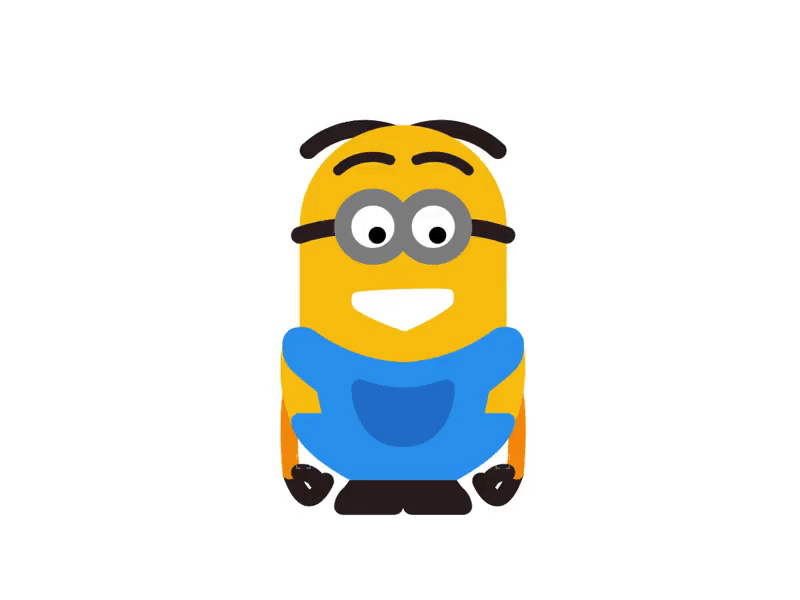 Minion - 2D Animation 2d animation debute design designer dribbble flare illustrator micro animation minion motion vector