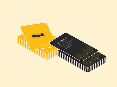 Dribbble Weekly Warm-Up - Business Card for a Super Hero batman black branding business card card clean dark design dribbble figma minimal playoff superhero yellow