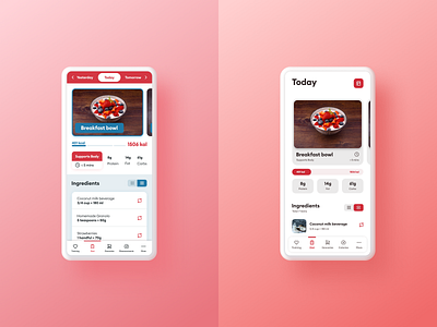 Diet Screen Iterations 🍱 app branding clean concept dashboard design diet experimental figma fitness graphic design iteration logo mobile mockup product design recommendations stats ui ux