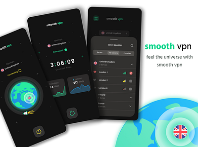 smooth vpn app connecting design trend ui uidesign ux vpn