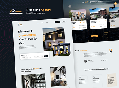 real state website design clean real state smooth trend ui user interface ux