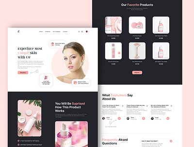 skin care website design beauty clean cosmetic inspiration modern skin care smooth trend ui user experience user iternface ux
