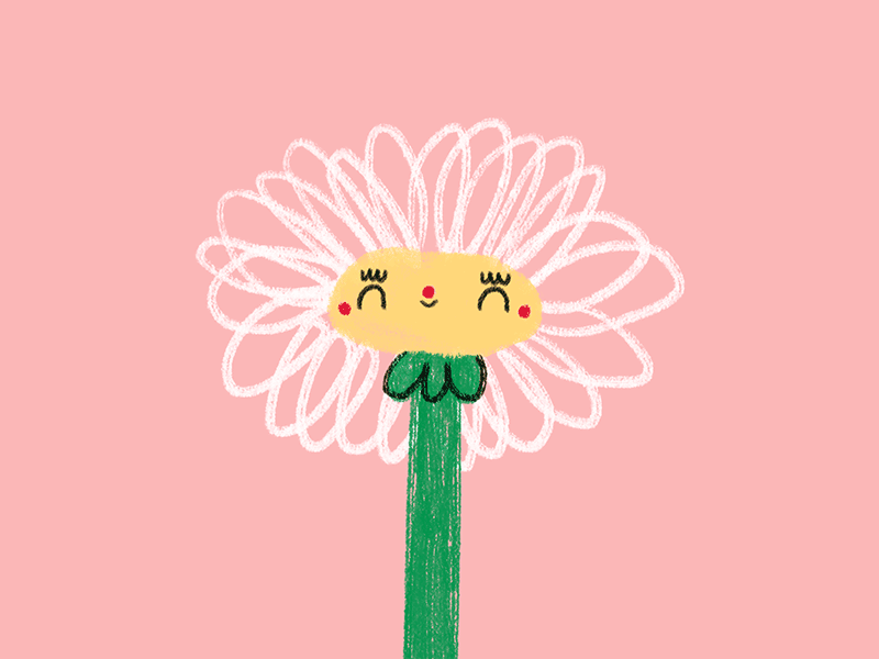 dandelion buzzcut 2d character adobe photoshop animated gif animated illustration animation animation 2d buzzcut cartoon dandelion flower frame by frame gif illustration kawaii spring summer