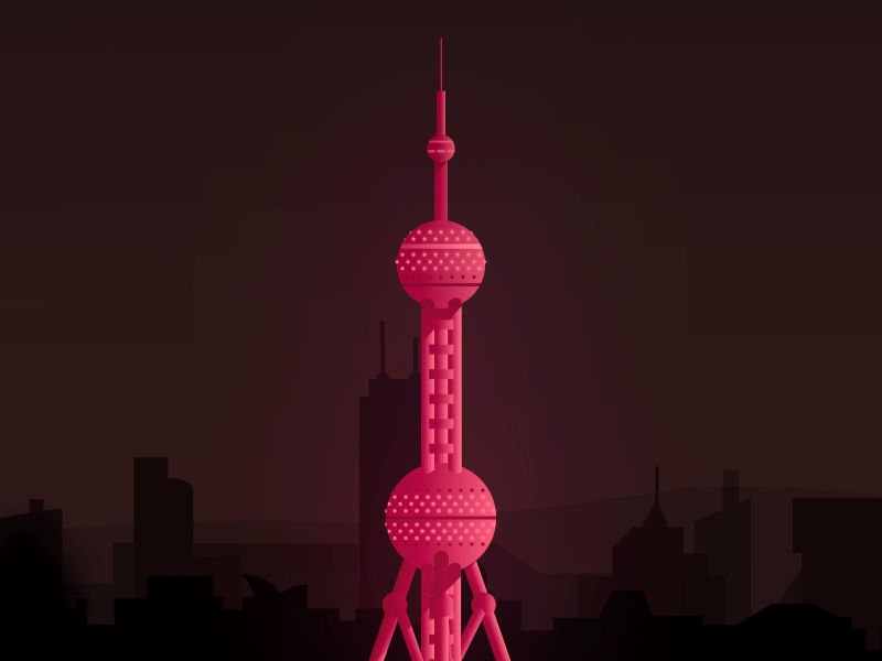 Shanghai Tower animation fake 3d gif loop shanghai